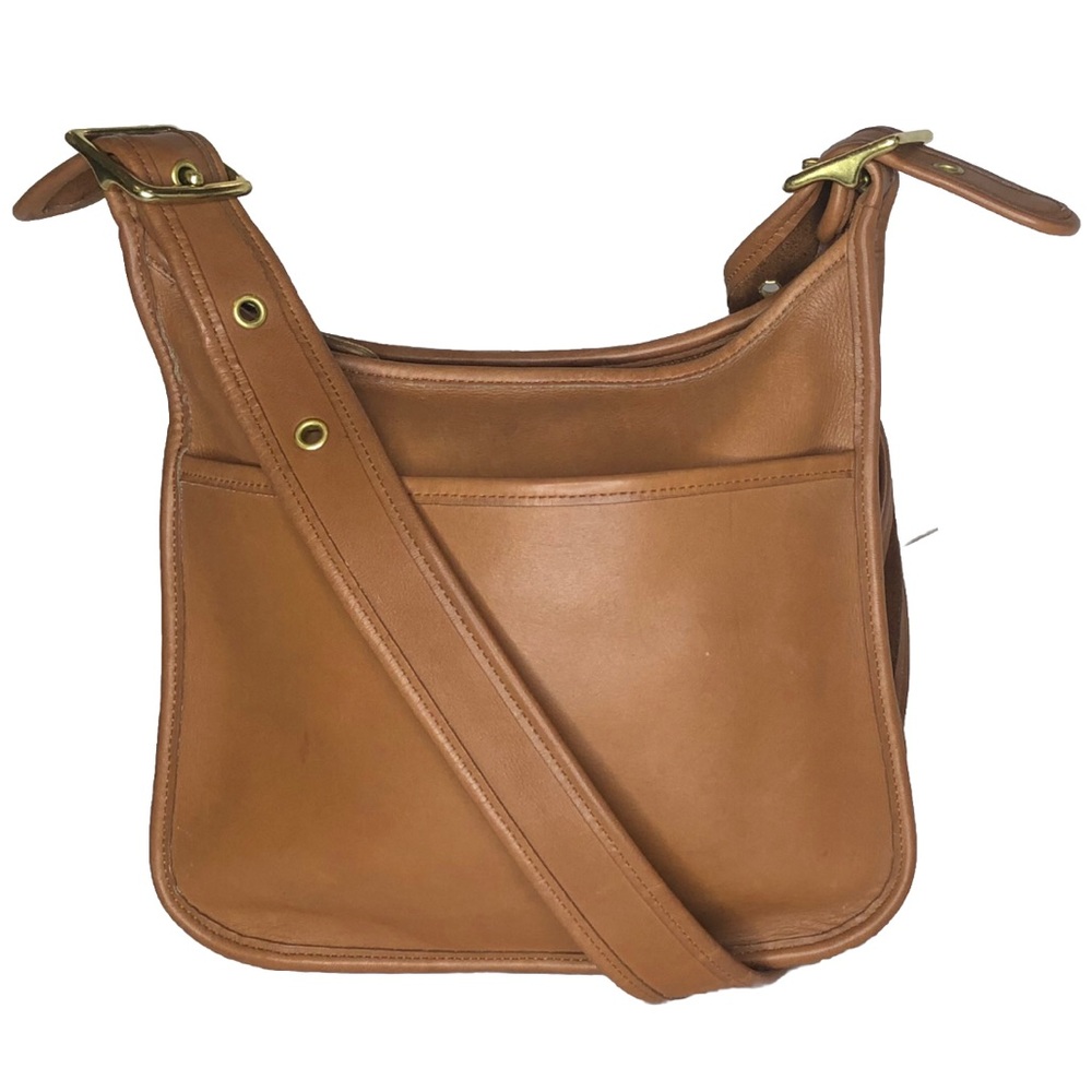 Vintage COACH London Tan Legacy Zip Glove-Tanned Leather Crossbody Bag 9966 COA
